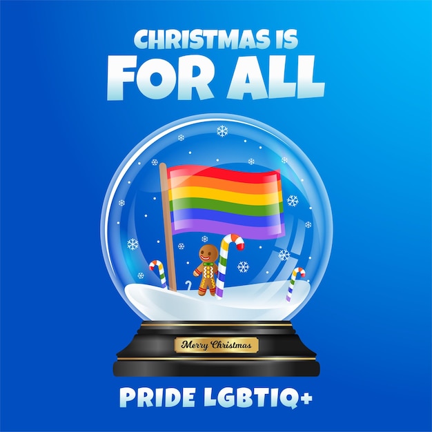 Vetor bandeira lgbt e bengala de natal