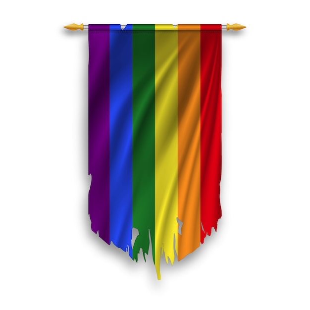 Bandeira lgbt na parede enforcado galhardete. bandeira lgbt irregular