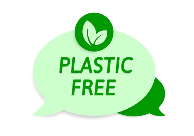 Bandeira livre de plástico embalagens ecológicas produto verde desperdício zero reciclagem