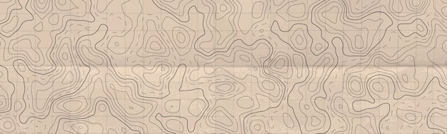 Vetor bandeira longa horizontal abstrata com mapa de linha topográfica.