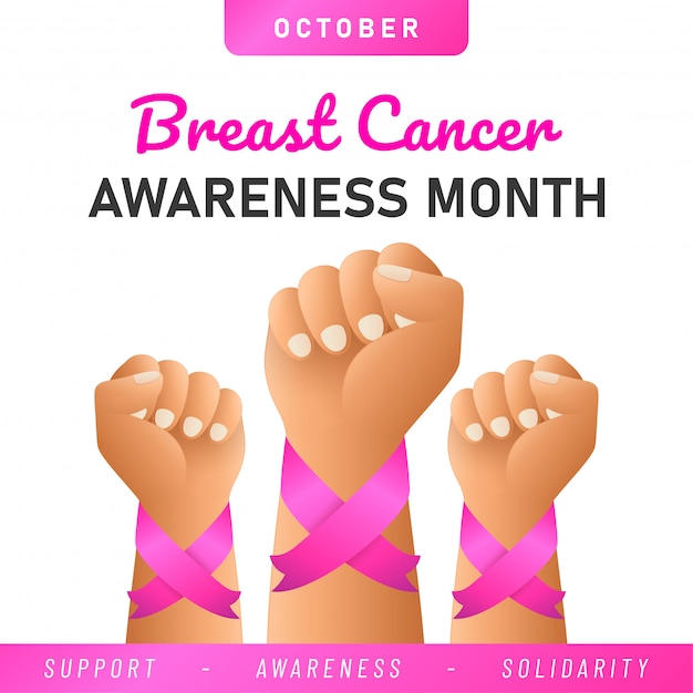 Vetor bandeira mundial do câncer de mama. banner da web. fita rosa de conscientização do câncer de mama.