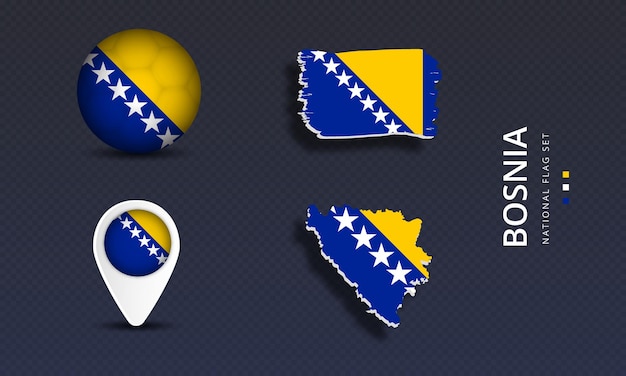 Bandeira nacional da bósnia com onda