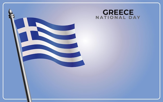 Bandeira nacional da grécia isolada em fundo de cor gradiente