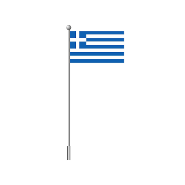 Bandeira nacional da Grécia isolada em ilustração vetorial branca