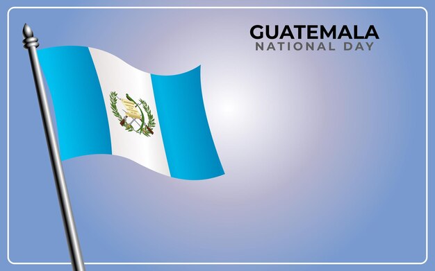 Bandeira nacional da guatemala isolada em fundo de cor gradiente