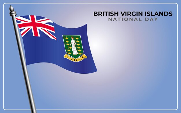 Bandeira nacional das ilhas virgens britânicas isolada em fundo de cor gradiente