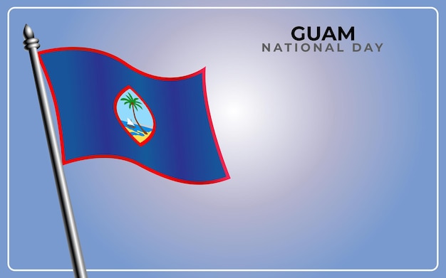 Bandeira nacional de guam isolada em fundo de cor gradiente