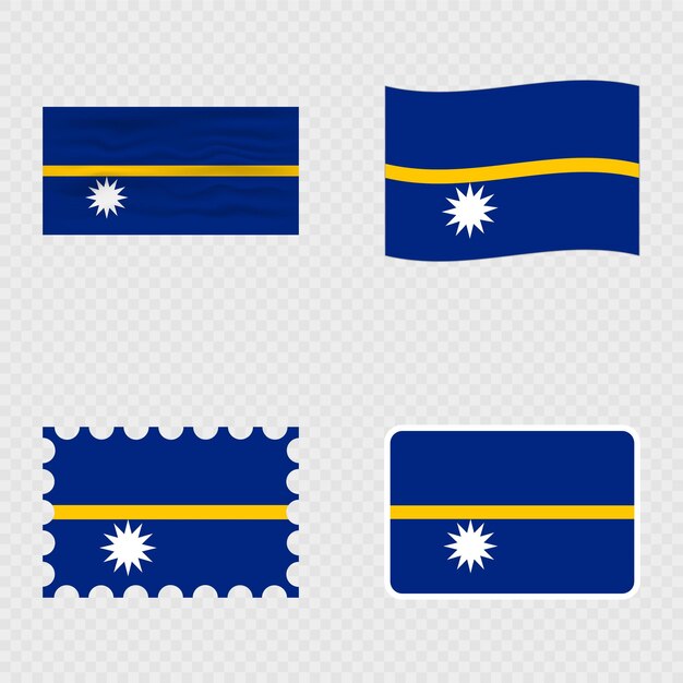 Bandeira nacional de Nauru em quatro estilos diferentes