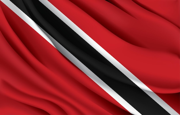 Bandeira nacional de Trinidad tobago acenando ilustração vetorial realista