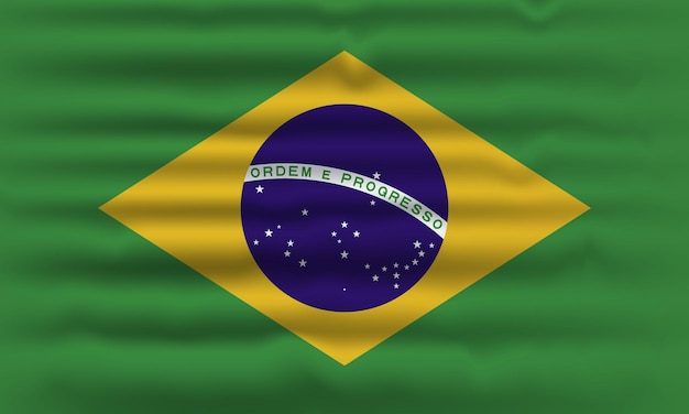 Bandeira nacional do brasil acenando vetor realista, bandeira do brasil