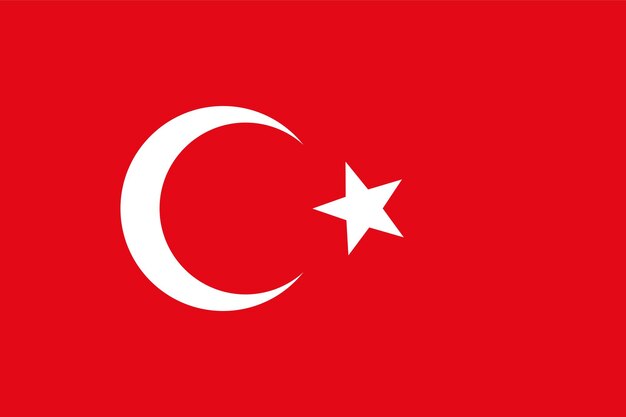 Vetor bandeira nacional oficial da ilustração vetorial da turquia