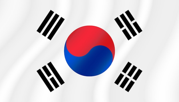 Bandeira ondulada da coreia do sul vetor