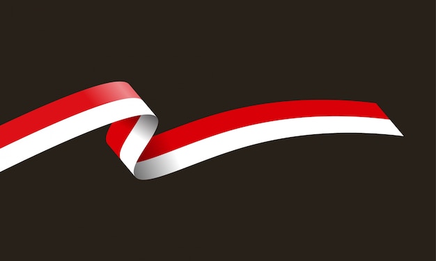 Bandeira ondulada da Indonésia.