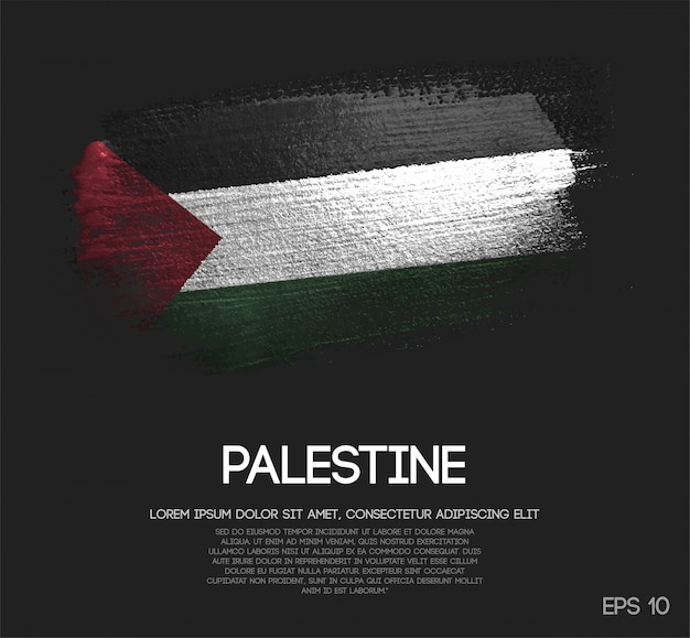 Bandeira palestina feita de pincel brilho