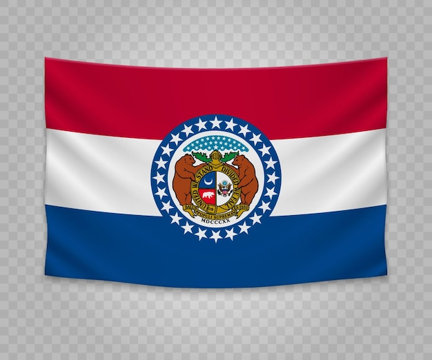 Vetor bandeira pendurada realista