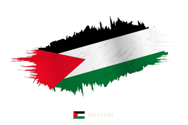 Vetor bandeira pintada da palestina com efeito ondulante.