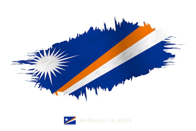 Vetor bandeira pintada de pincelada das ilhas marshall com efeito ondulante.