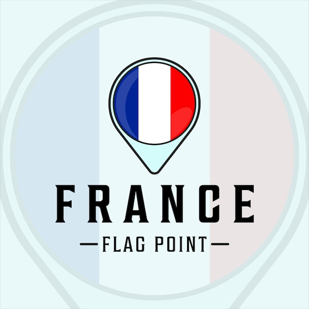 Bandeira ponto frança logotipo vector ilustração modelo ícone design gráfico. mapeia o sinal ou símbolo do país de localização