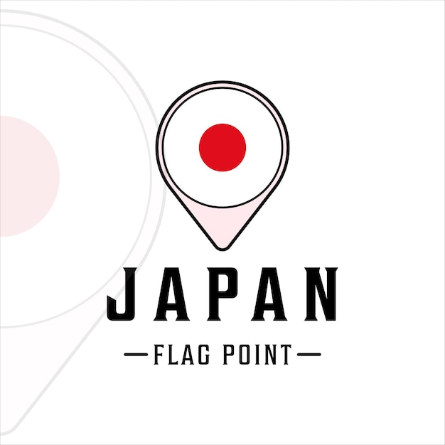 Bandeira ponto japão logotipo ilustração modelo ícone design gráfico. mapeia o sinal ou símbolo do país de localização