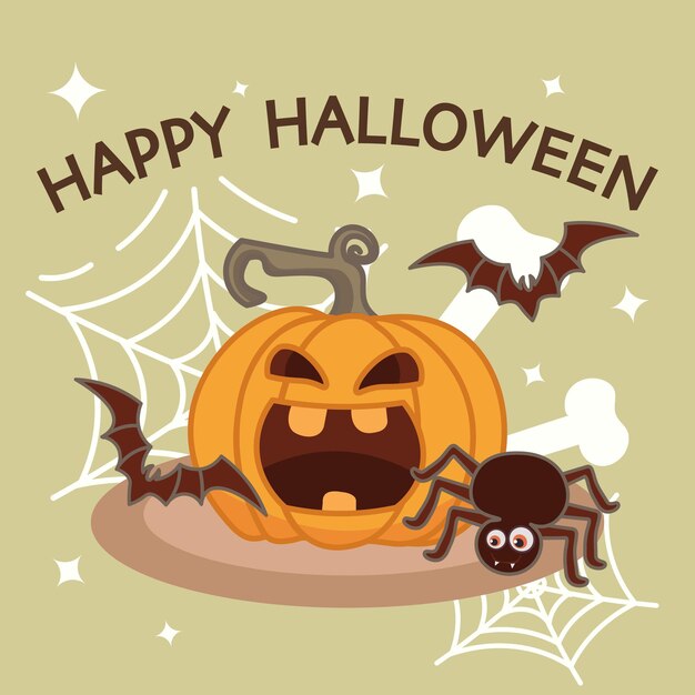 Banner Feliz De Halloween Com Aranha Assustadora Do Rosto Da Abóbora  Pendurada Em Teias De Aranha Isoladas Em Png Ou Elemento De F Ilustração do  Vetor - Ilustração de cartoon, assustador: 233205783