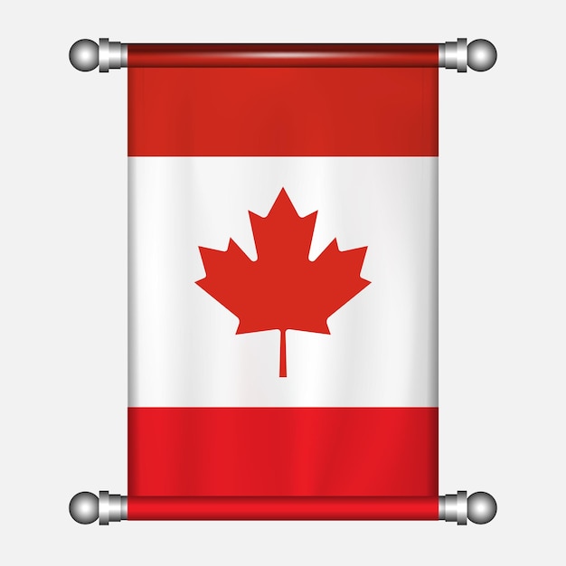 Vetor bandeira realística do canadá