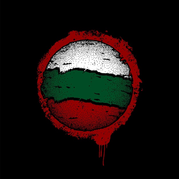 Bandeira sangrenta da bulgária estilo icônico