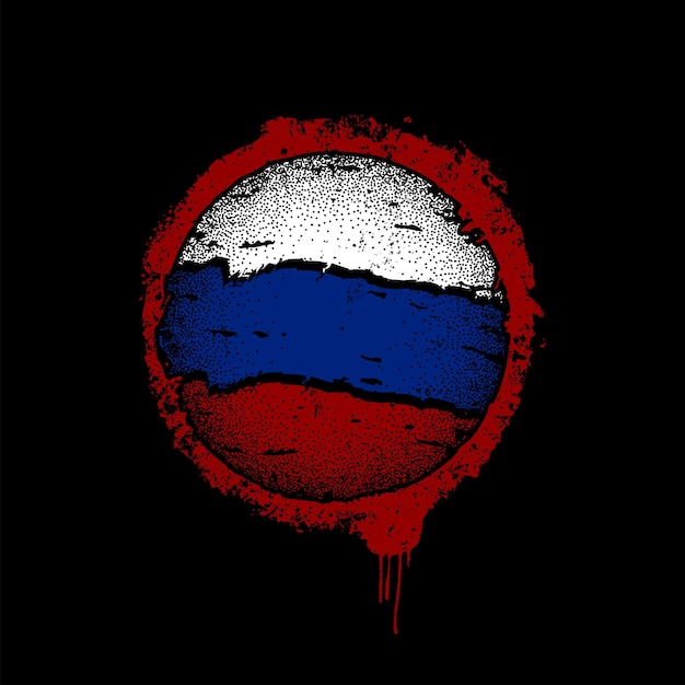 Bandeira sangrenta da rússia estilo icônico