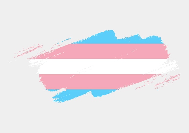 Vetor bandeira transgênero pintada com pincel no conceito de direitos lgbt de fundo branco