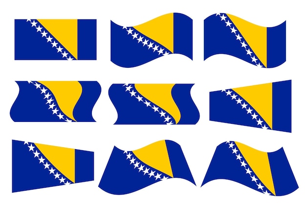 Bandeira vetorial da Bósnia e Herzegovina com muitas formas