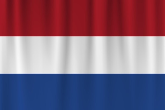 Bandeira vetorial da Holanda Holanda acenando o fundo da bandeira