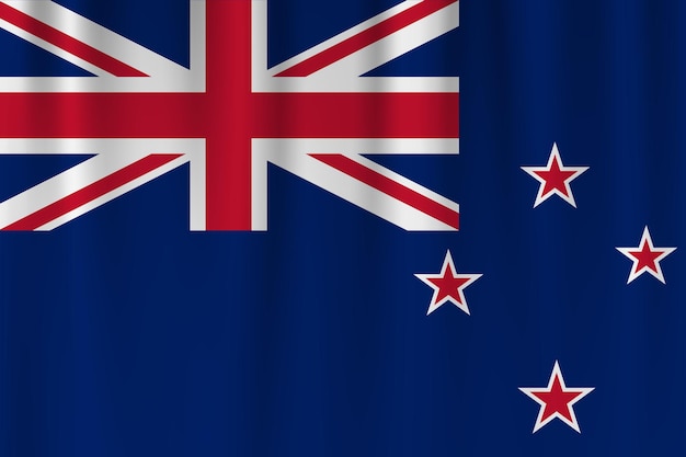 Bandeira vetorial da Nova Zelândia, acenando o fundo da bandeira da Nova Zelândia