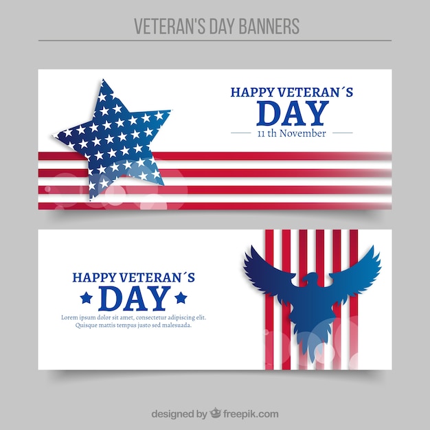 Bandeiras abstratas do dia de veteranos