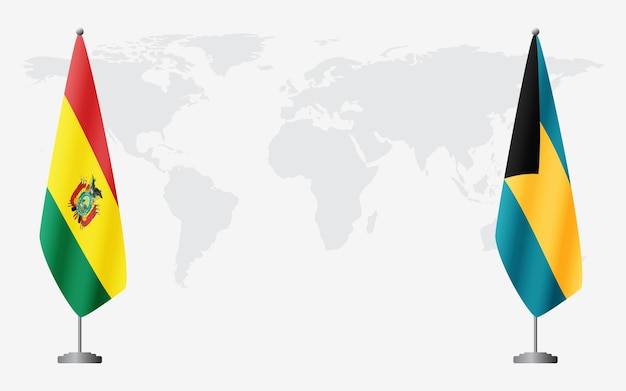 Vetor bandeiras da bolívia e das bahamas para reunião oficial