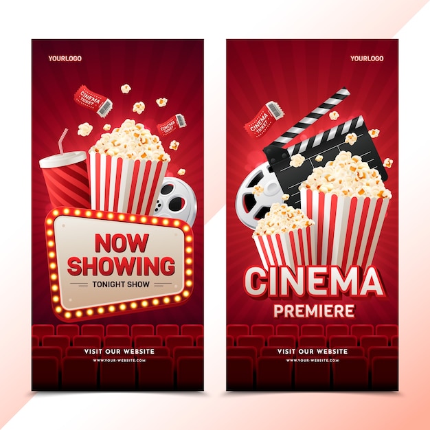 Bandeiras de cinema em estilo realista