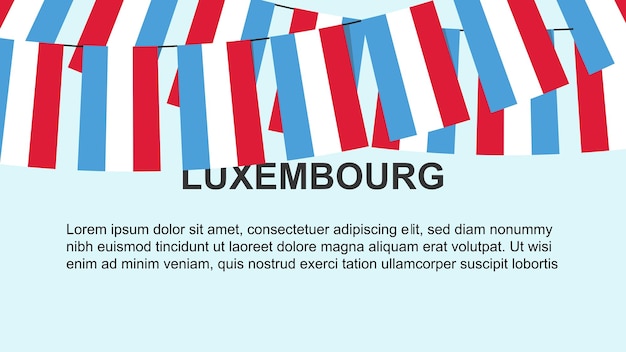 Bandeiras de luxemburgo penduradas em uma celebração de corda e saudação do dia da independência do conceito
