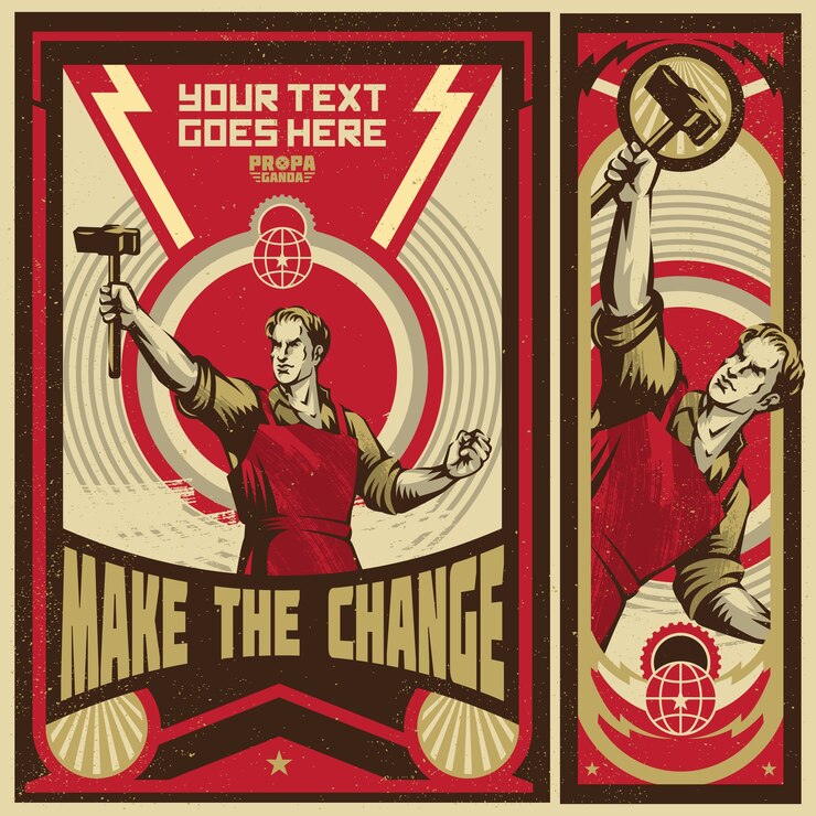 Vetor bandeiras de propaganda vintage