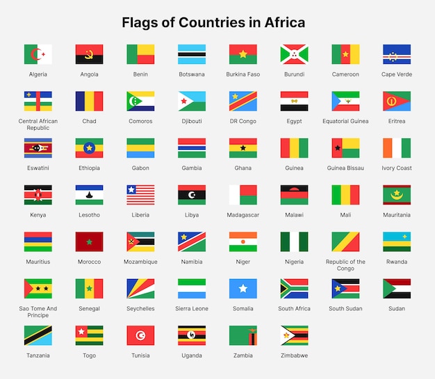 Vetor bandeiras dos países da áfrica bandeiras dos países da áfrica