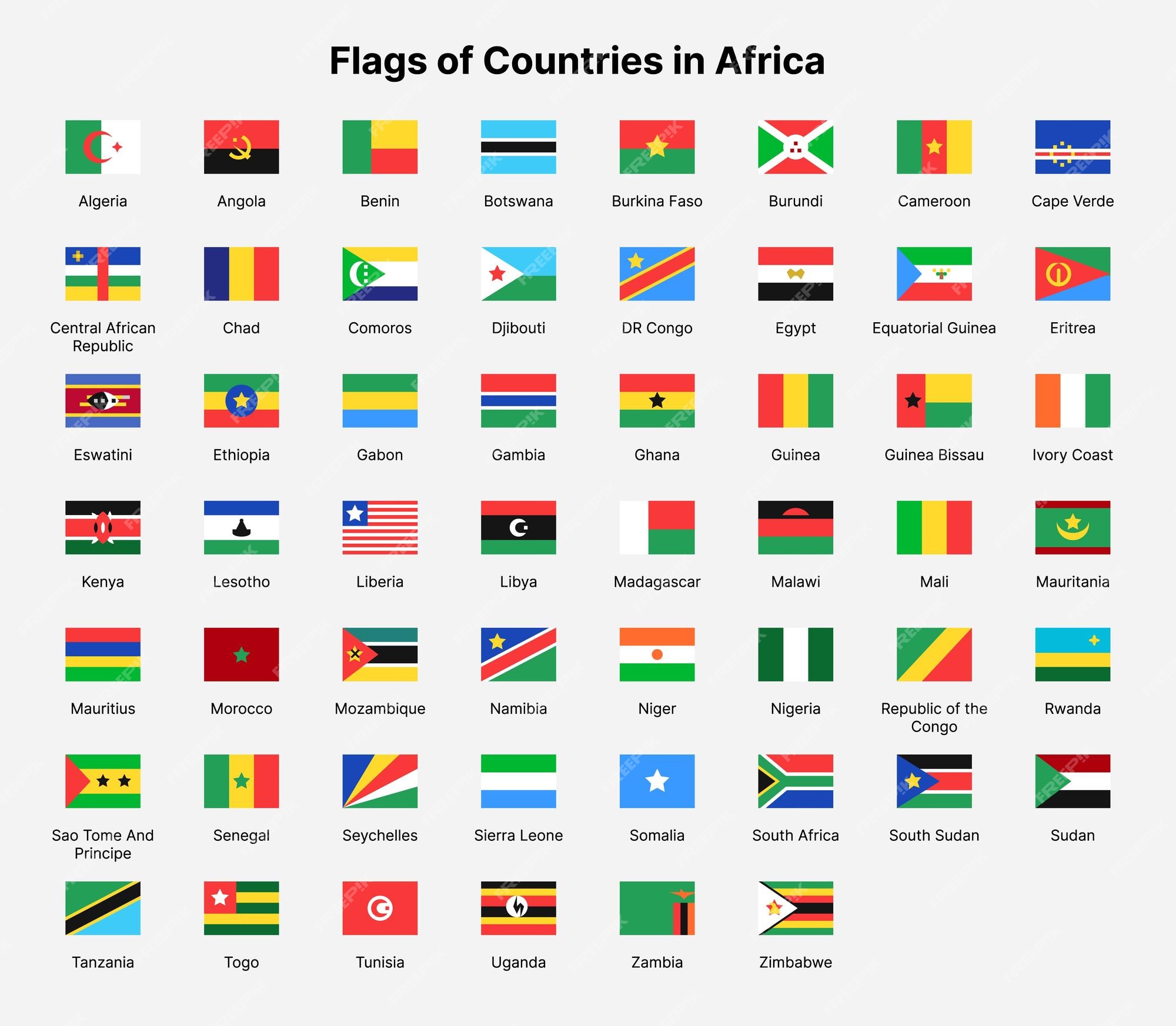 Bandeira dos Países da África