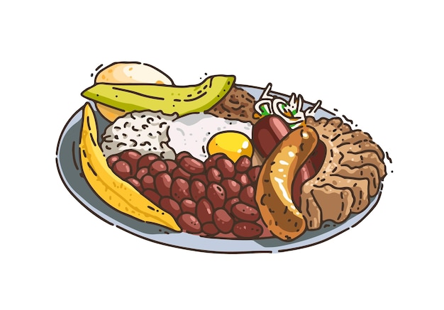Bandeja de arriero bandeja montanera ou bandeja antioquena Bandeja Paisa é um prato colombiano