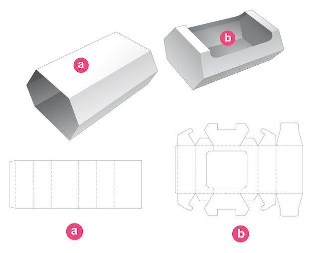 Bandeja em formato hexagonal com molde de cobertura cortada