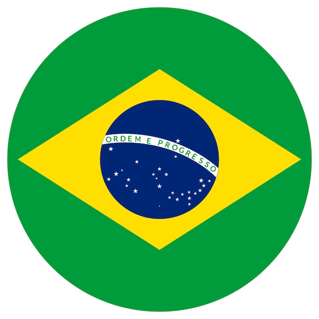 Vetor bandera do brasil bandeira do brasil em forma de círculo redondo