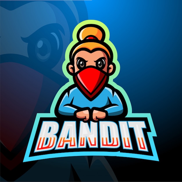 Vetor bandit mascote esport ilustração