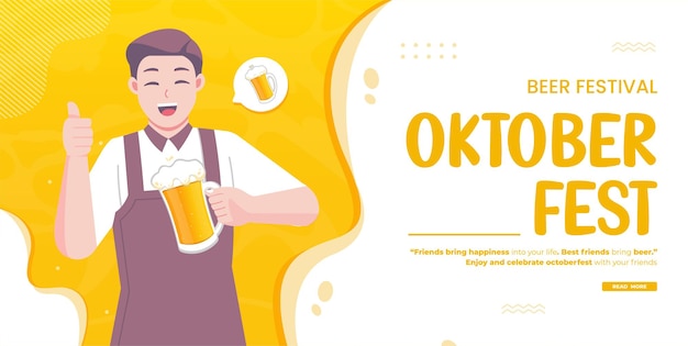 Vetor banenr da ilustração do conceito de oktoberfest