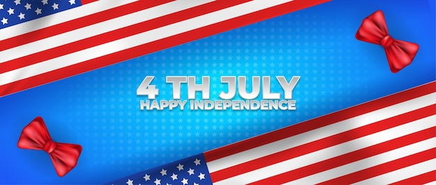 Vetor banner 4 de julho ilustração do dia da independência