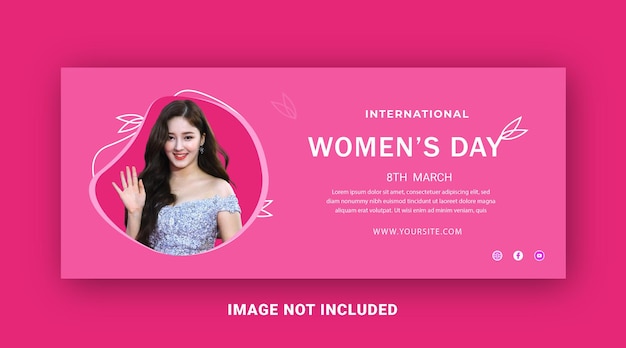 banner adorável de feliz dia das mulheres de vetor