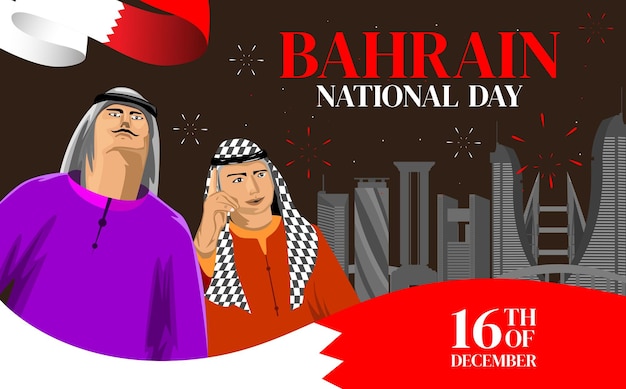 Banner ao ar livre para ilustração vetorial do dia nacional do bahrein