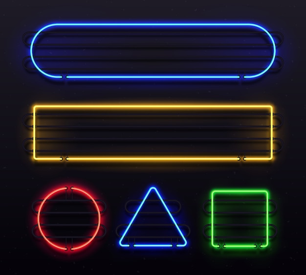 Banner brilhante com brilho de fronteira elétrica em neon