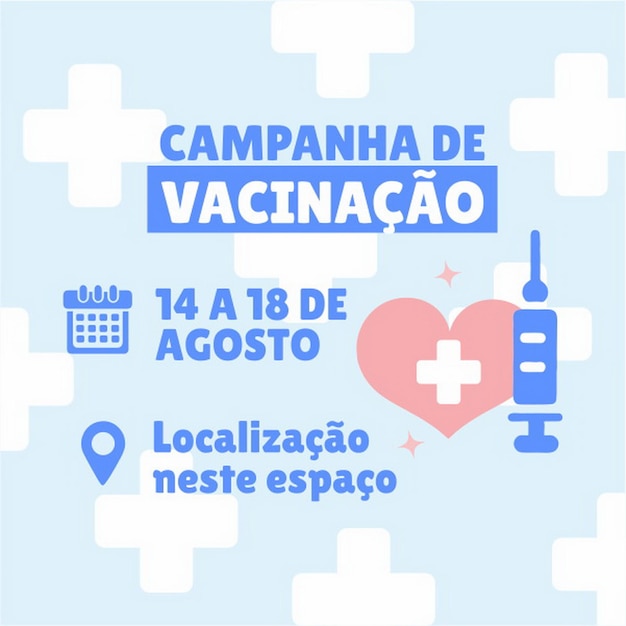 Vetor banner campanha de vacinacao importancia imunizacao portugueses seringa vacina gripe virus