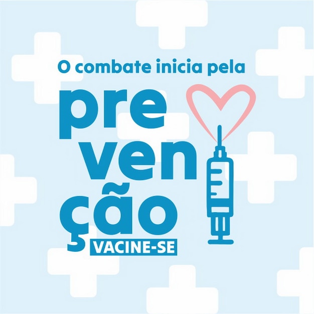 Vetor banner campanha de vacinacao importancia imunizacao portugueses seringa vacina gripe virus