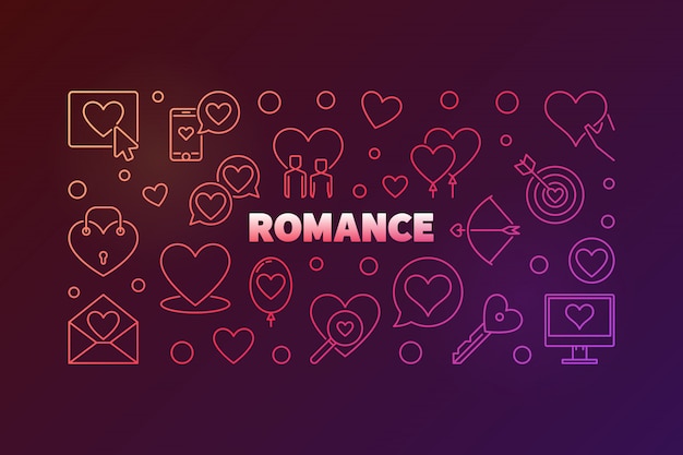 Banner colorido de romance conceito